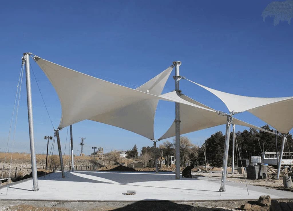 Tension membrane and structural steel parking shade engineering in Punjab