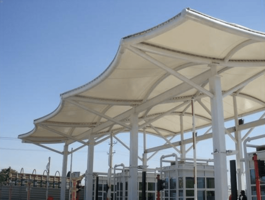 Commercial entrance and architectural gate tensile canopy structure in Punjab