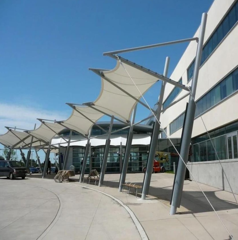 Architectural walkway and entrance tensile canopy system in Punjab