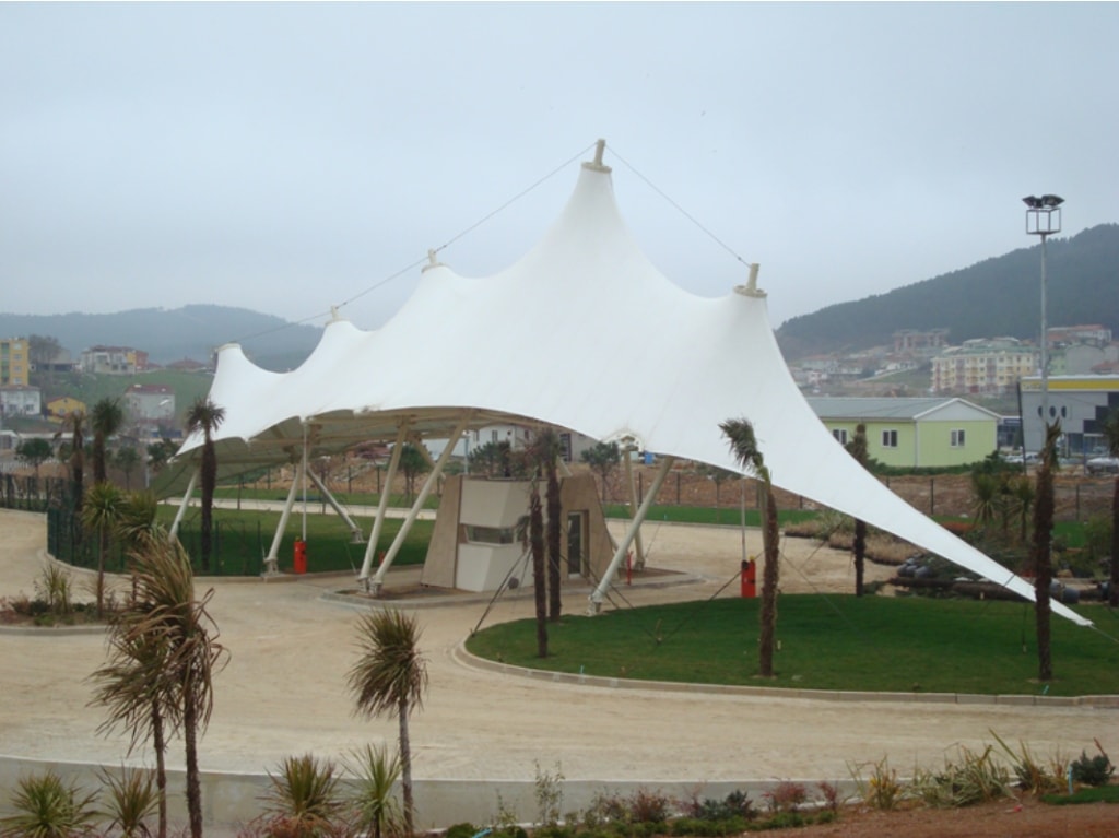 Grand multi-peak architectural tensile membrane marquee structure